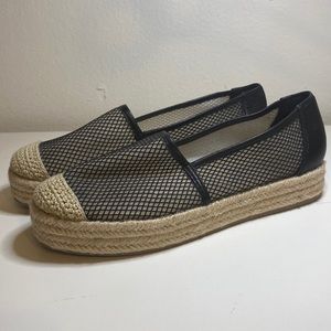 Karl Lagerfeld Paris Adila Mesh Slip-On Platform Espadrilles